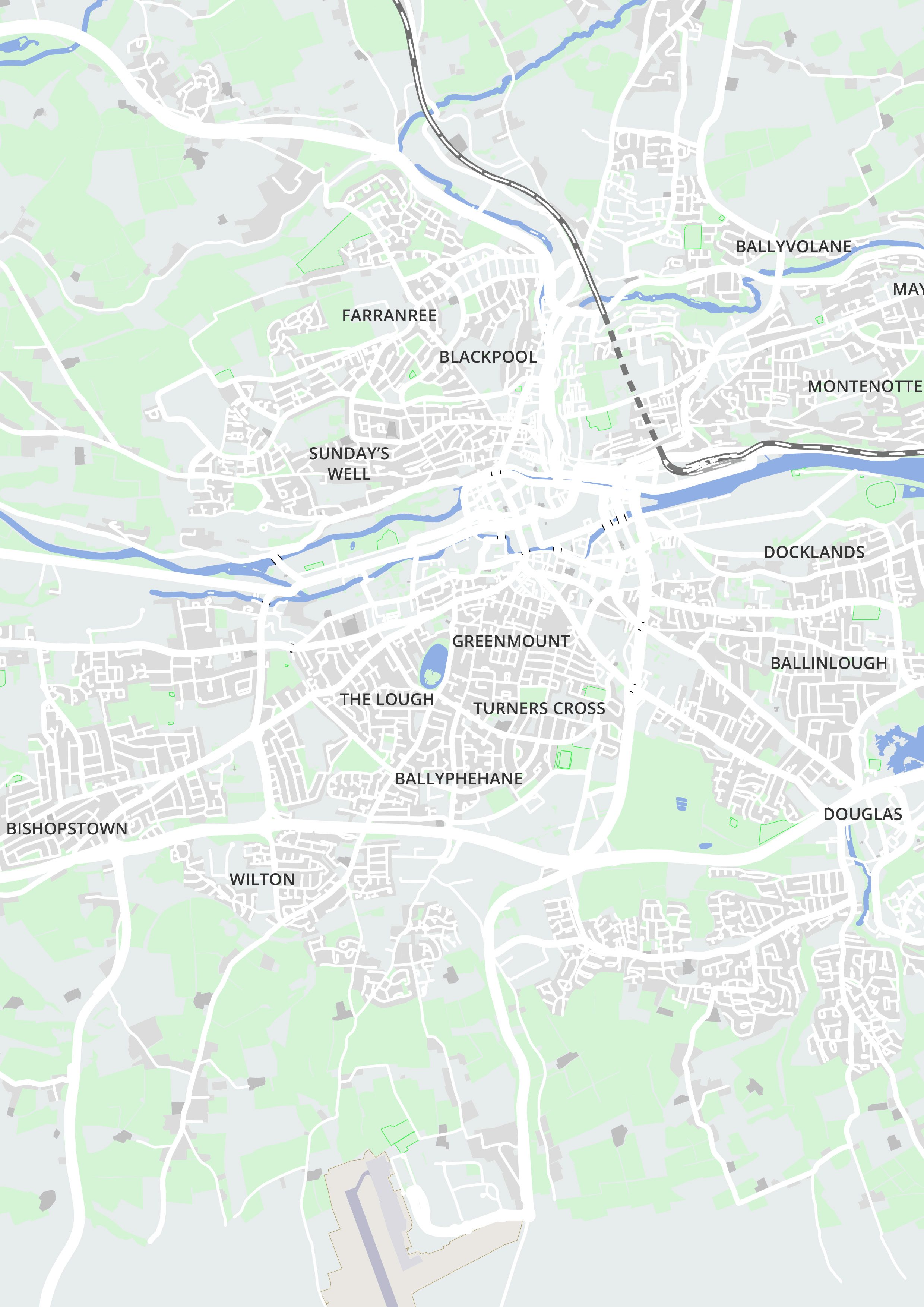 High definition image of the Luas Cork Proposed Route Map